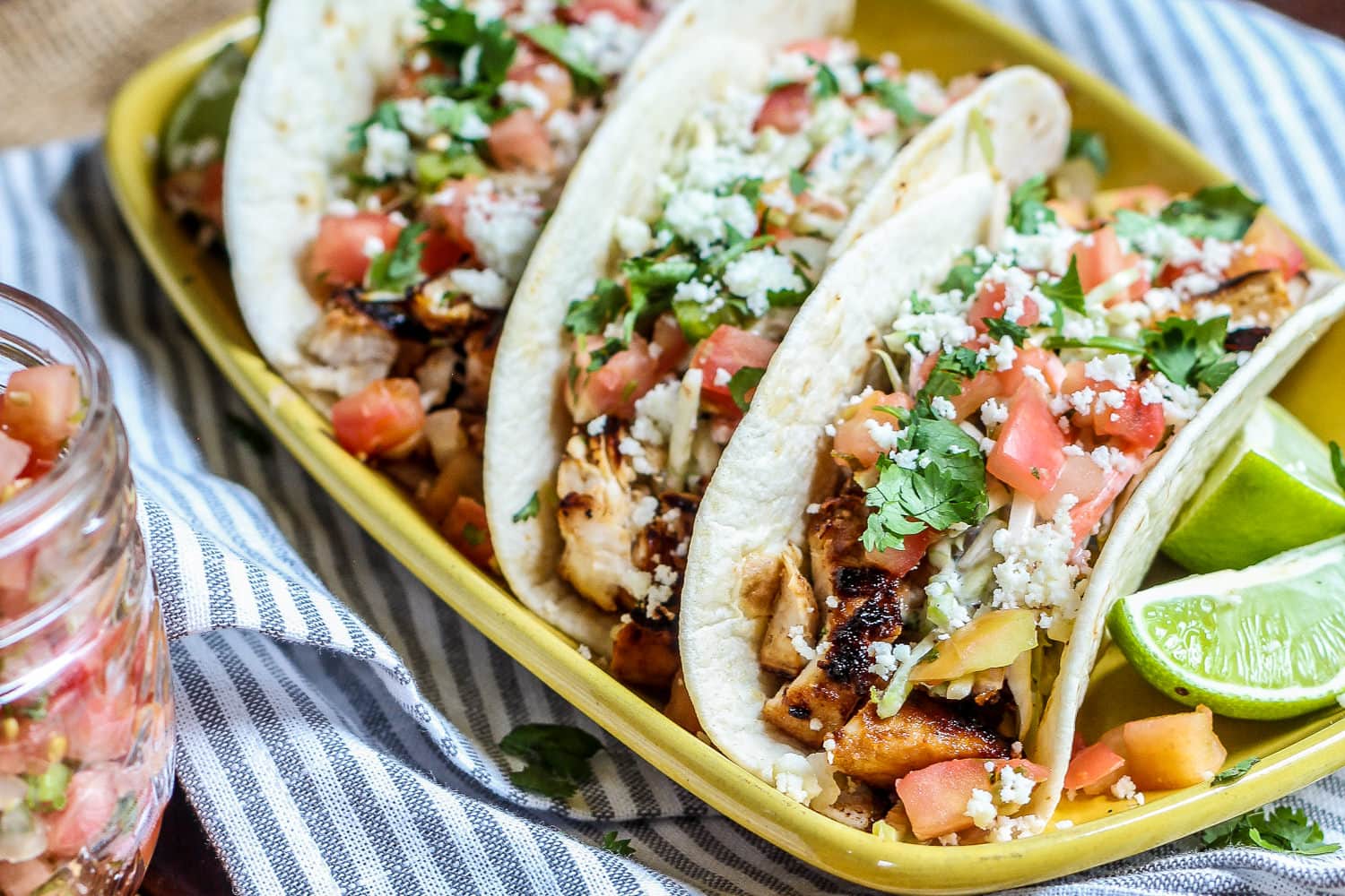 Honey Lime Chicken Tacos with Chipotle Slaw | Midwest Foodie