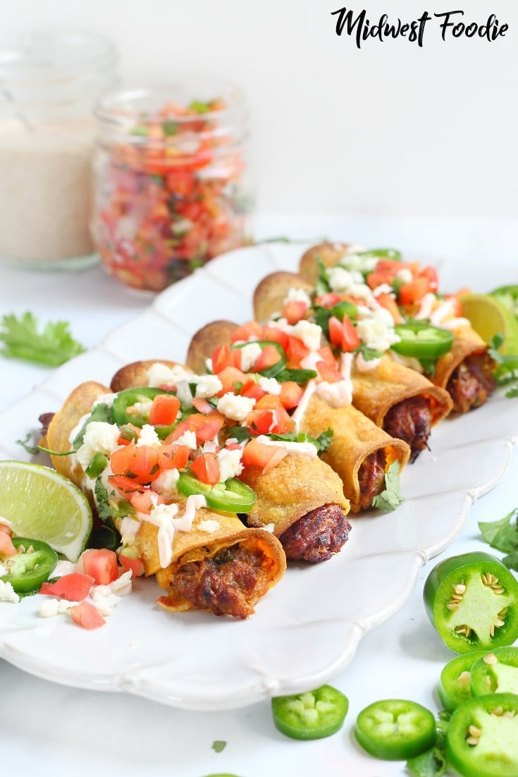 Pork and Poblano Taquitos | Midwest Foodie