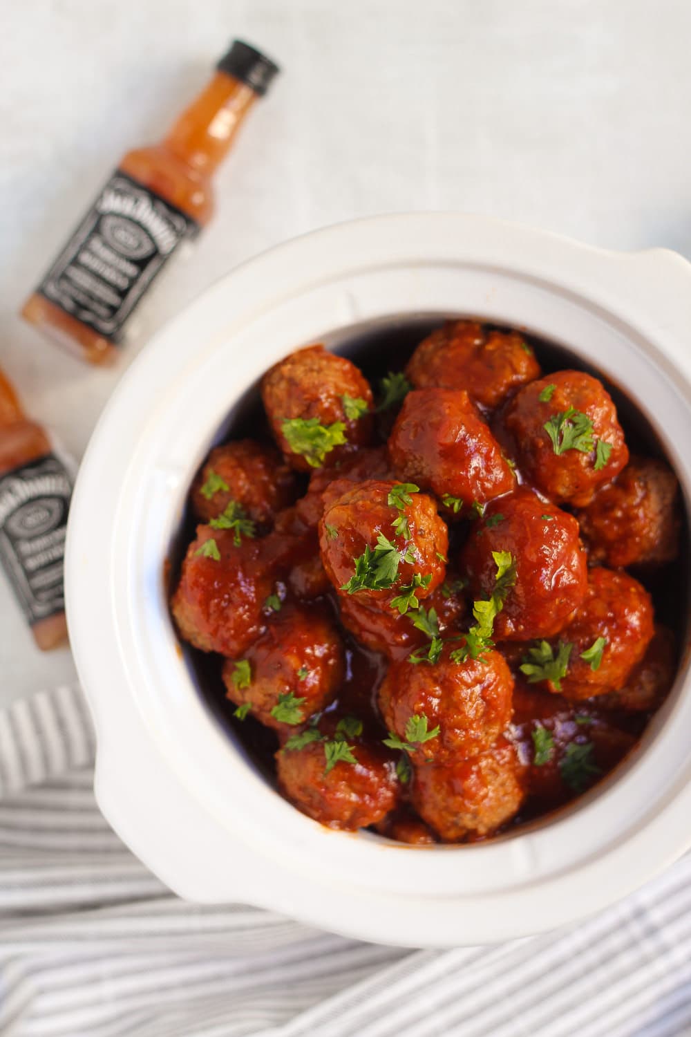 Slow Cooker Bourbon Whiskey BBQ Meatballs | Midwest Foodie