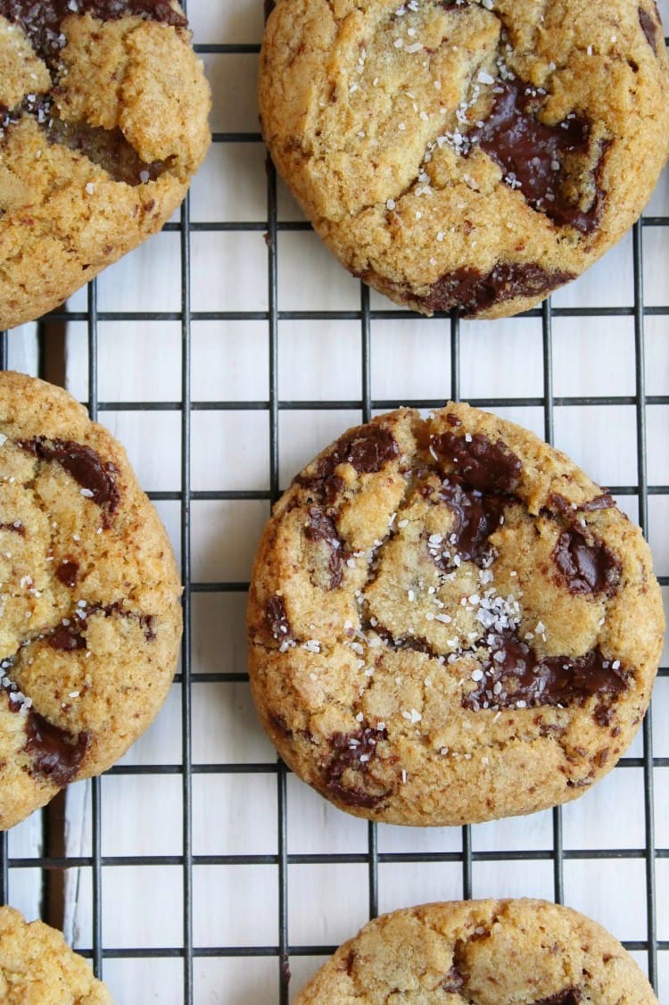 Salted, Brown Butter Dark Chocolate Chunk Cookies | Midwest Foodie