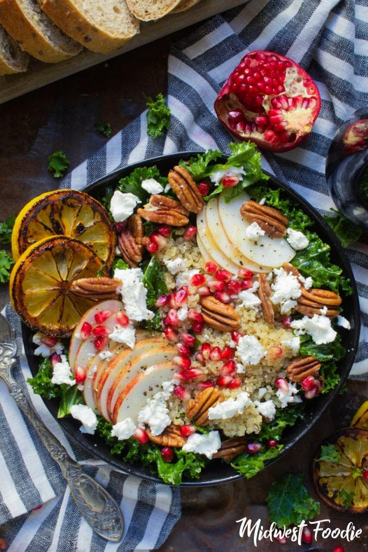 Fall Harvest Salad with Grilled Lemon Vinaigrette | Midwest Foodie