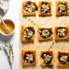Caramelized Onion &amp; Blue Cheese Puff Pastry Tarts-image