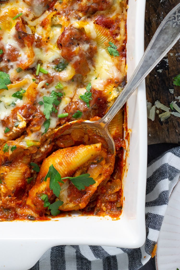 no cheese stuffed shells