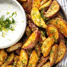 Greek Potato Wedges with Yogurt Sauce-image