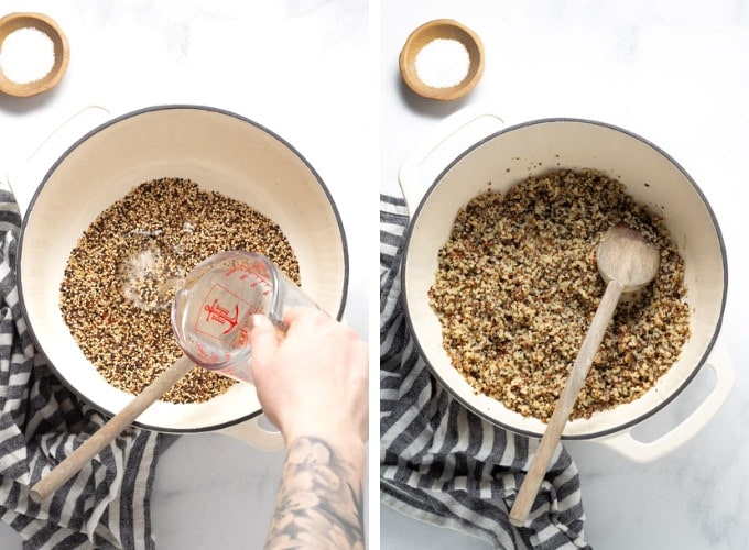 Collage of photos showing how to make vegan tacos