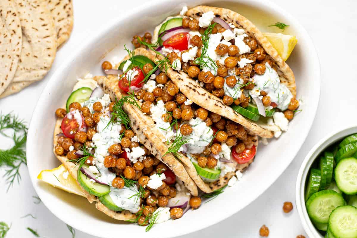 Vegetarian Gyro Bowl {With Chickpea Bites} - FeelGoodFoodie