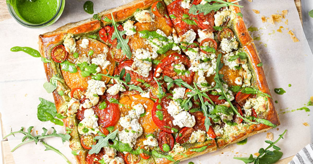 Easy Puff Pastry Tomato Tart - Midwest Foodie