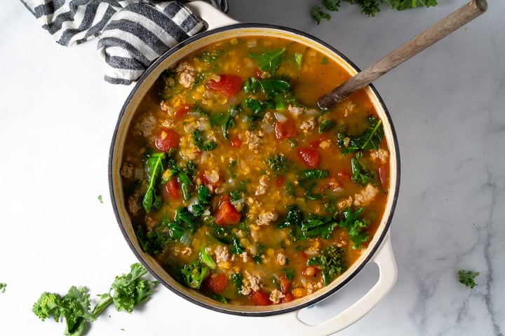 Sausage Lentil Soup with Kale | Midwest Foodie