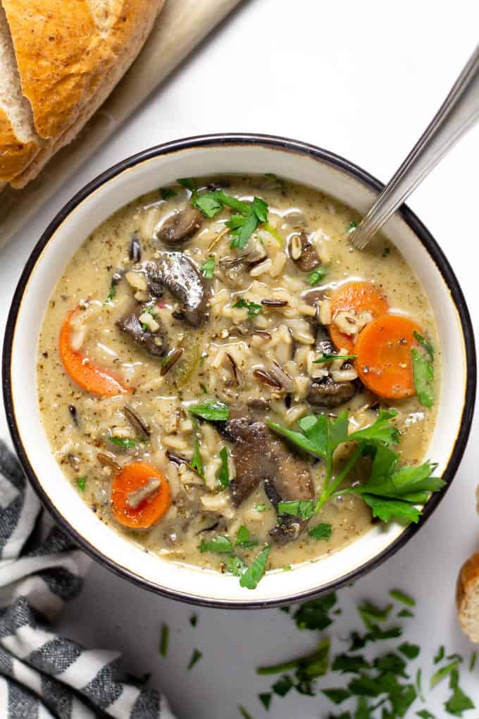 Creamy Wild Rice Soup (Vegan!) | Midwest Foodie