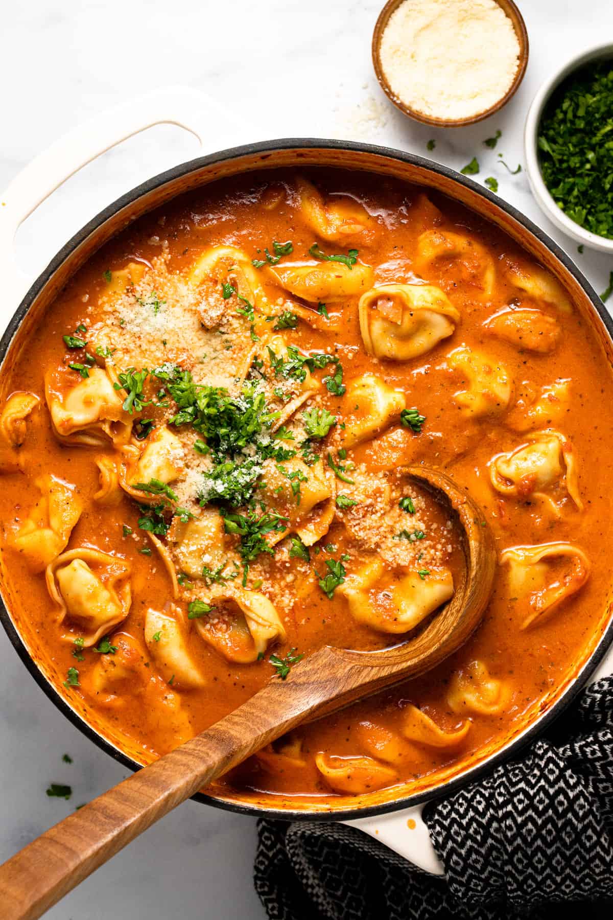 Easy Creamy Tomato Tortellini Soup - Midwest Foodie