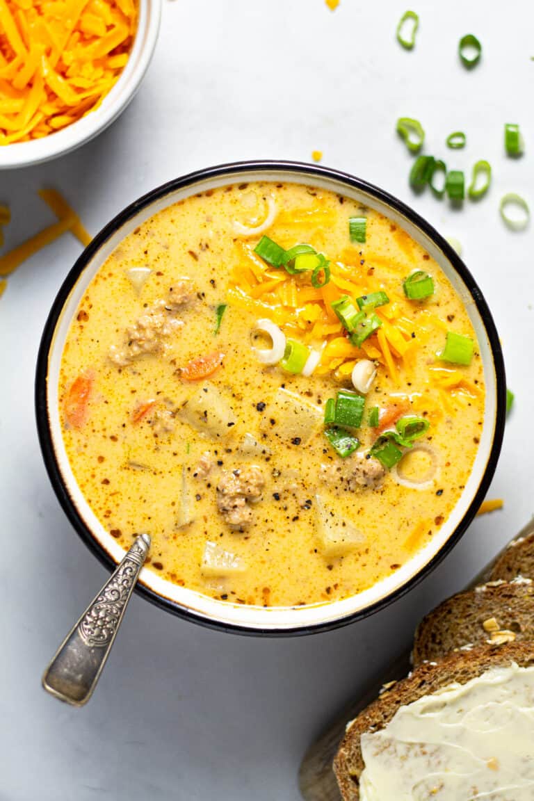 Beer Cheese Potato Soup with Sausage [VIDEO!]