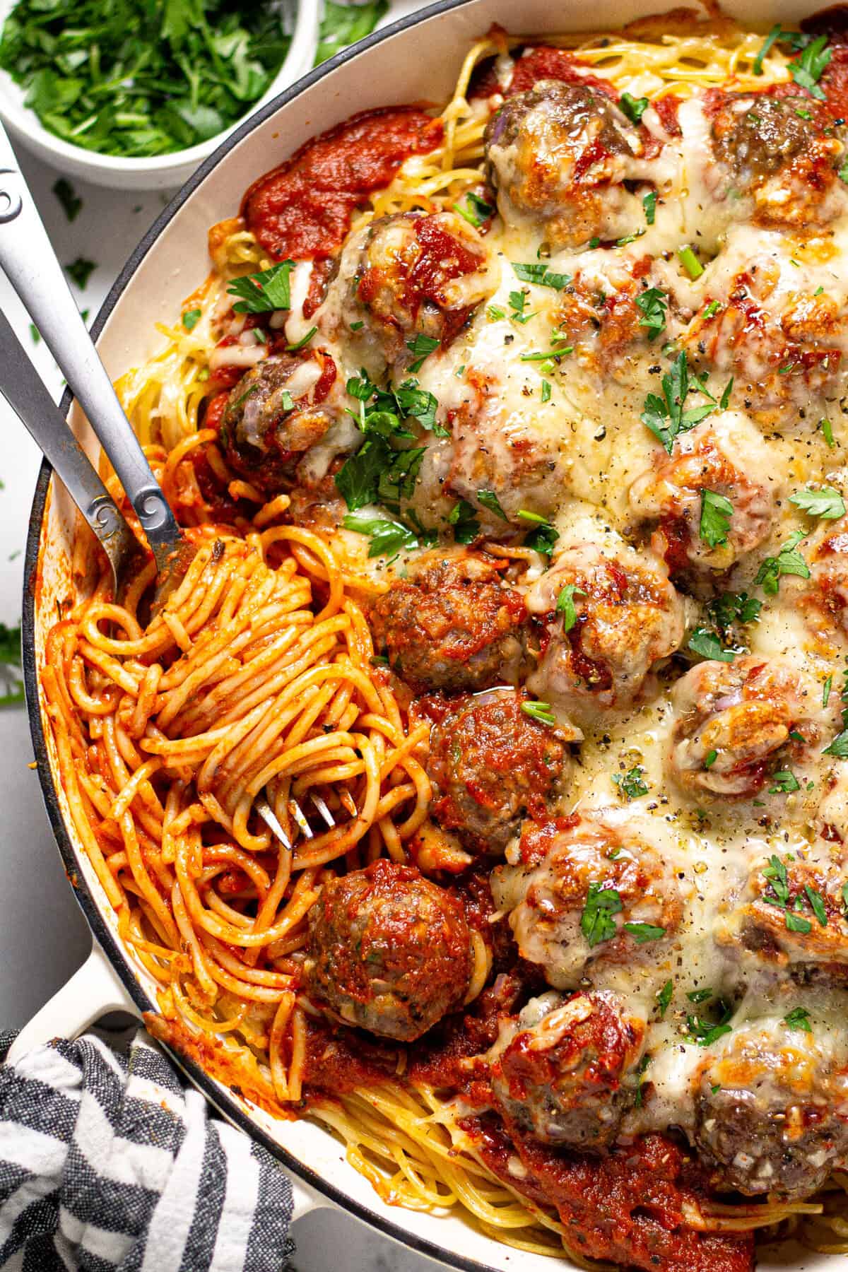 Baked Spaghetti and Meatballs | Midwest Foodie