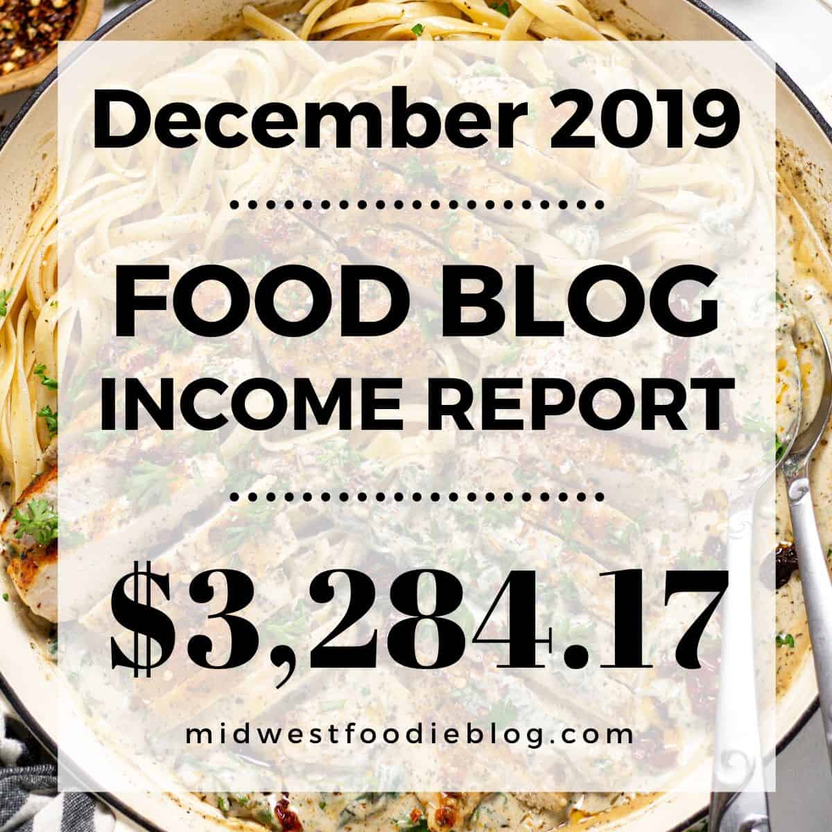 Food Blog Income Report December 2019