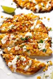 Mexican Street Corn Flatbread - Midwest Foodie