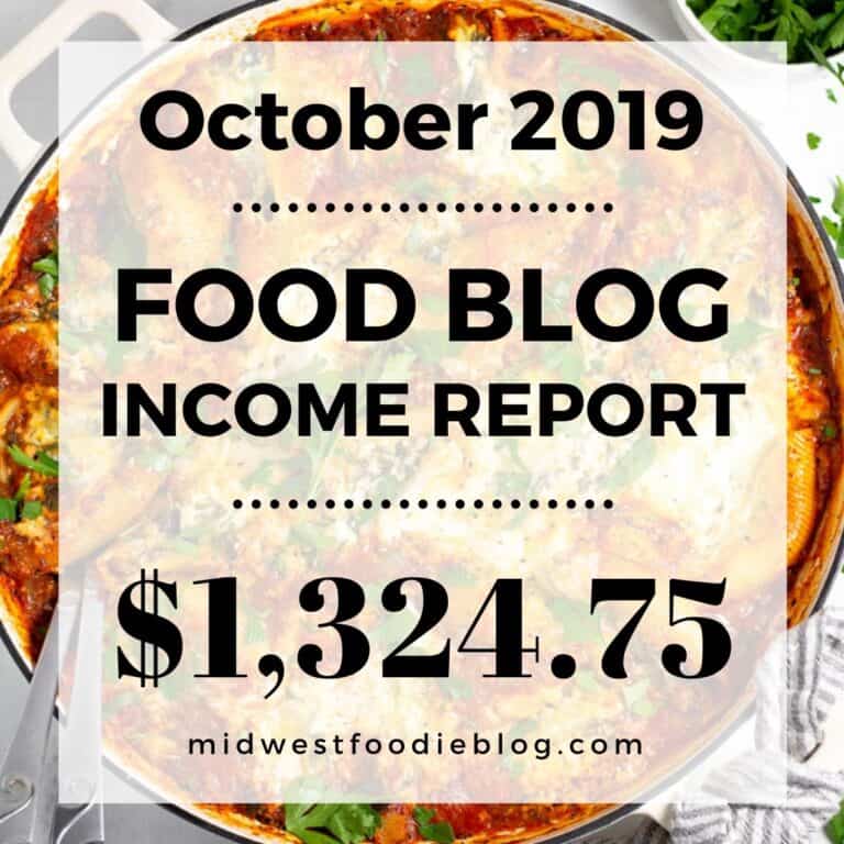 Food Blog Income Report October 2019