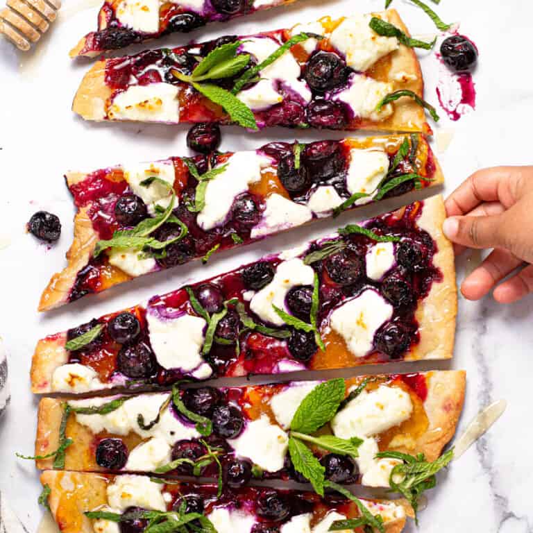 Blueberry Flatbread with Goat Cheese