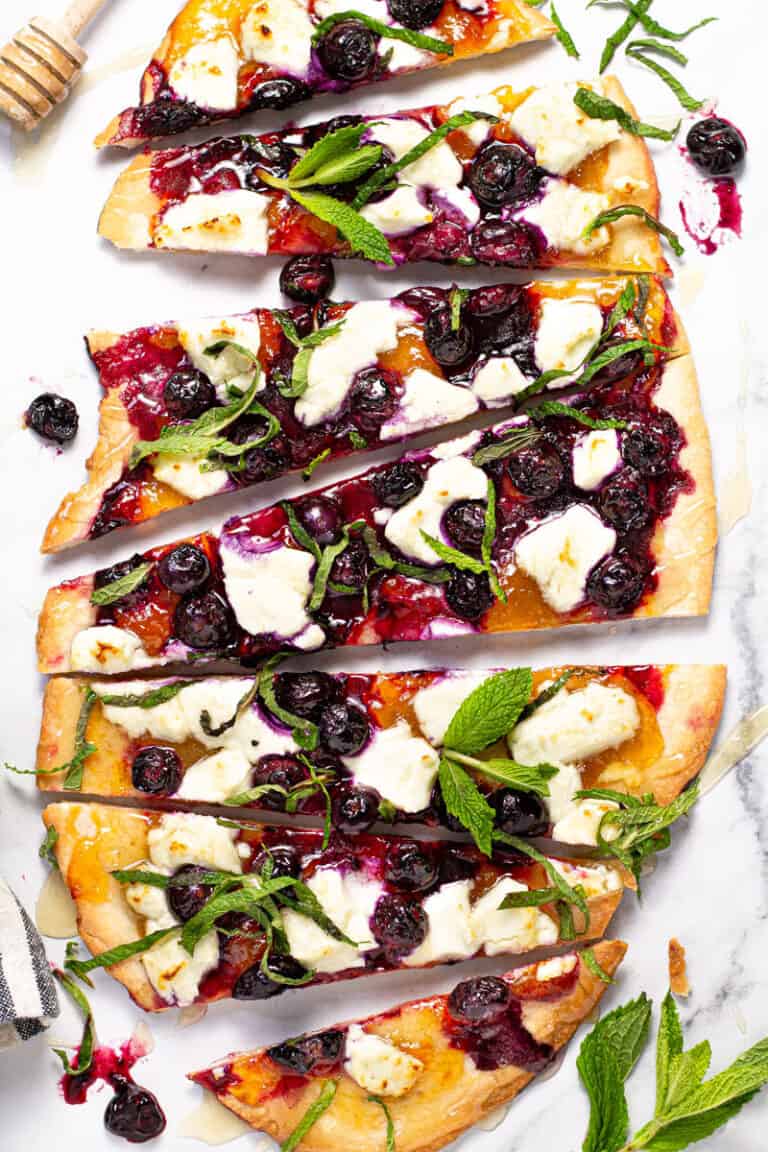 Blueberry Flatbread with Goat Cheese - Midwest Foodie