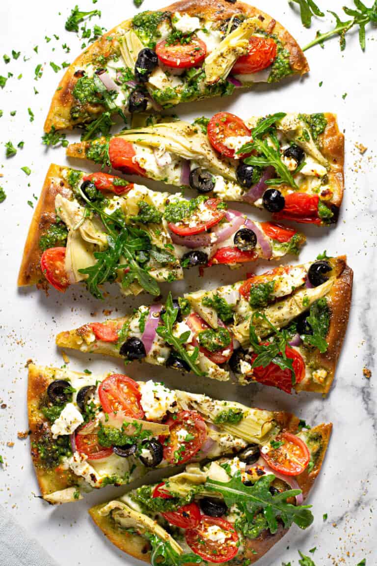 Mediterranean Flatbread Pizza Midwest Foodie