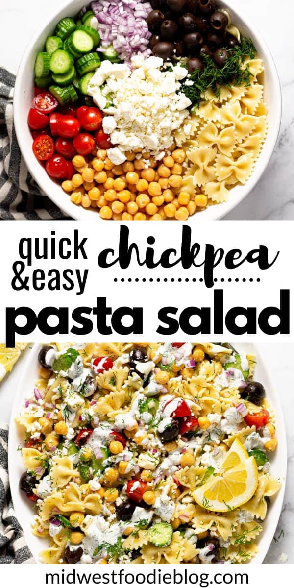 Chickpea Pasta Salad - Midwest Foodie