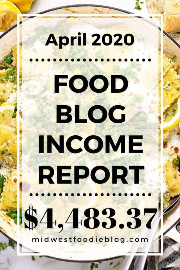 Food Blog Income Report April 2020 - Midwest Foodie