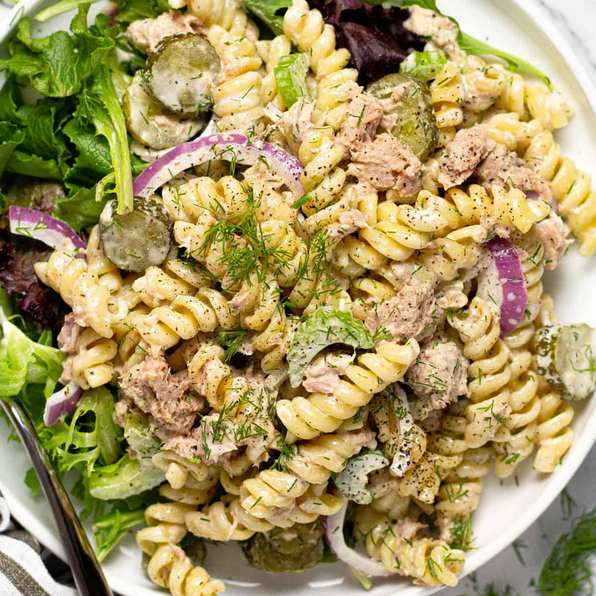 20 Minute Tuna Pasta Salad Recipe - Midwest Foodie