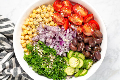 Mediterranean Garbanzo Bean Salad - Midwest Foodie