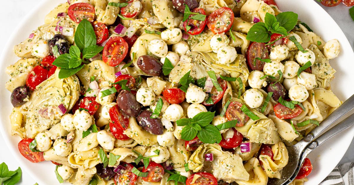 Easy Pesto Pasta Salad with Tortellini - Midwest Foodie