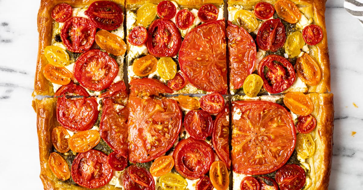 Easy Puff Pastry Tomato Tart - Midwest Foodie