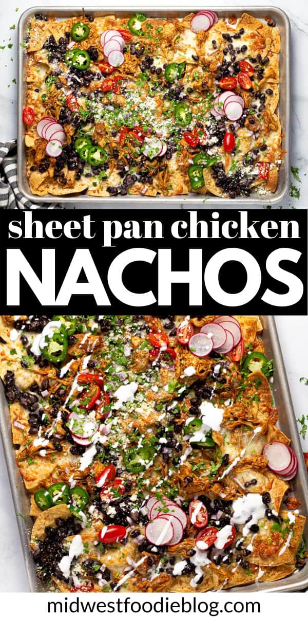 Sheet Pan Nachos with Chicken and Black Beans | Midwest Foodie