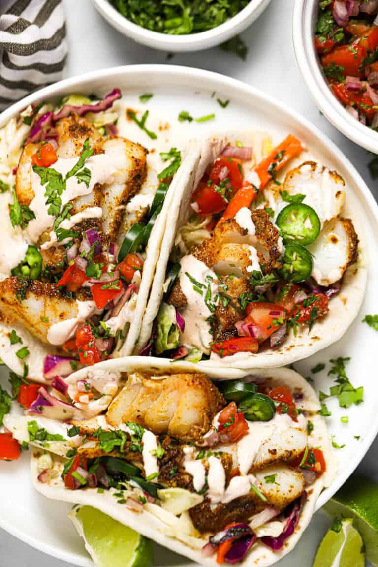 20 Minute Baked Fish Tacos with Slaw - Midwest Foodie