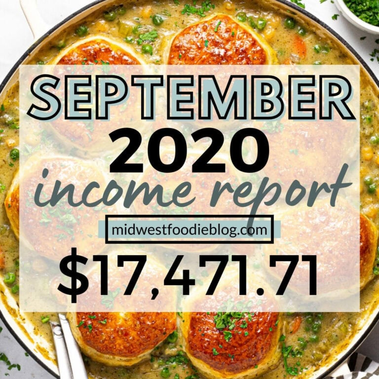 Food Blog Income Report September 2020