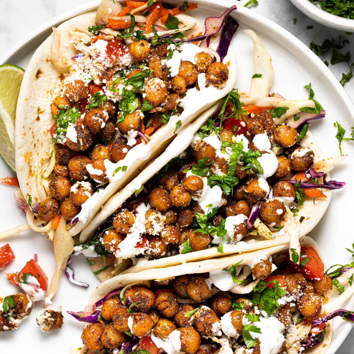 Easy Chickpea Tacos Recipe - Midwest Foodie