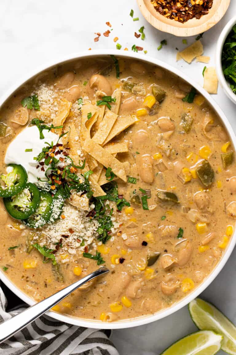 Creamy Vegan White Bean Chili - Midwest Foodie