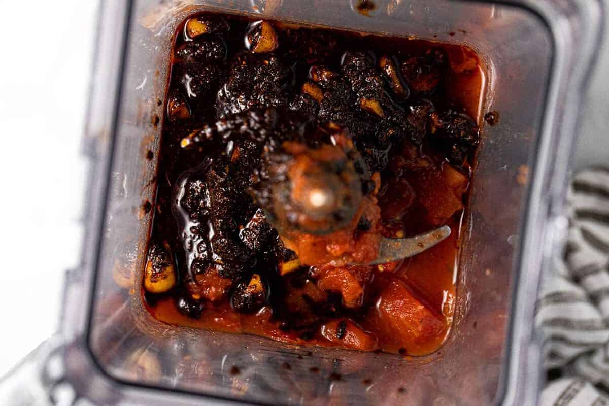 Step by step photos showing how to make homemade enchilada sauce