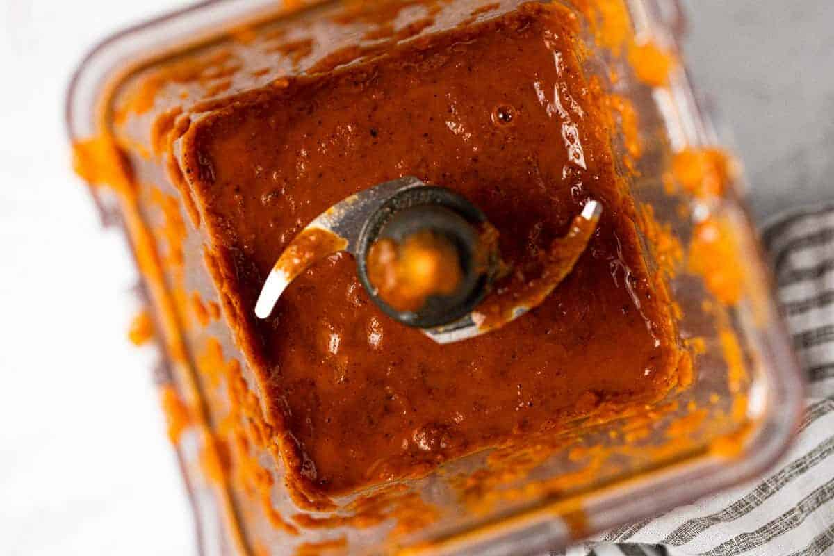 Step by step photos showing how to make homemade enchilada sauce