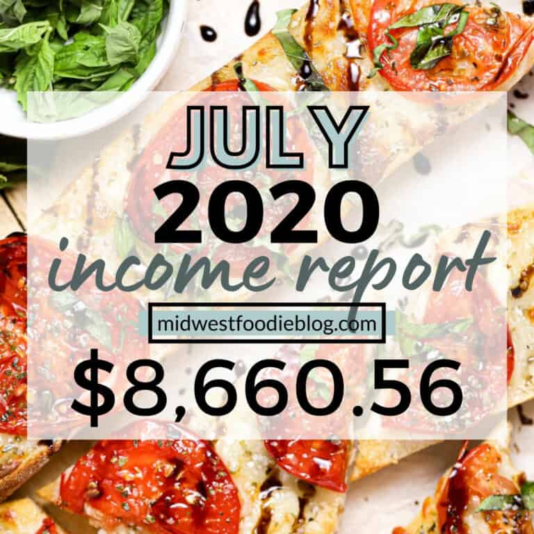 Food Blog Income Report  July 2020