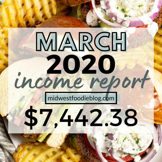 Food Blogging Income Report March 2020 - Midwest Foodie
