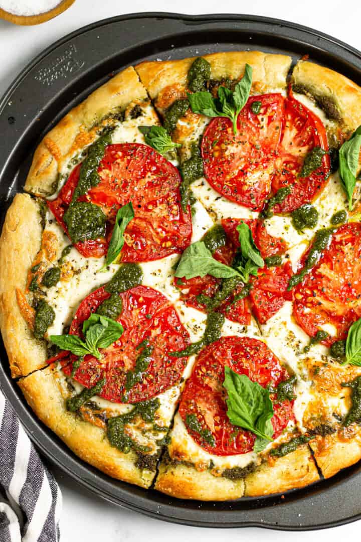 Tomato and Pesto Pizza Recipe - Midwest Foodie