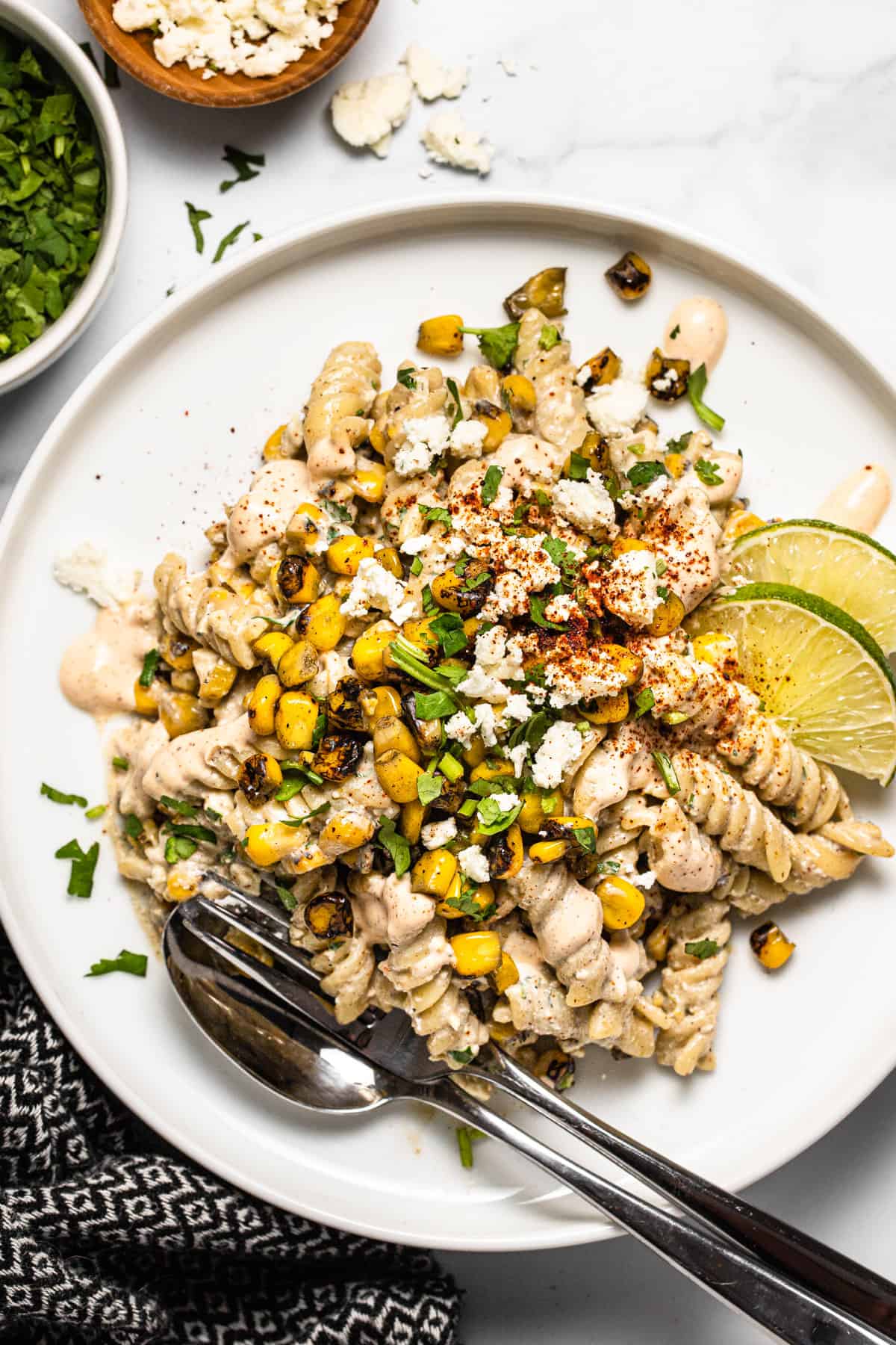 Mexican Street Corn Pasta Salad - Midwest Foodie