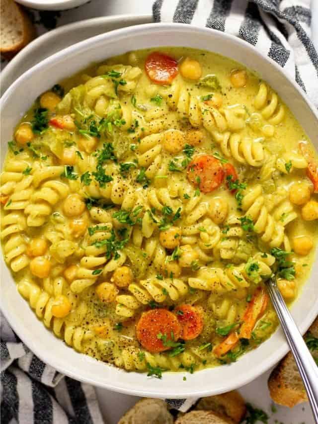 Creamy Chickpea Noodle Soup