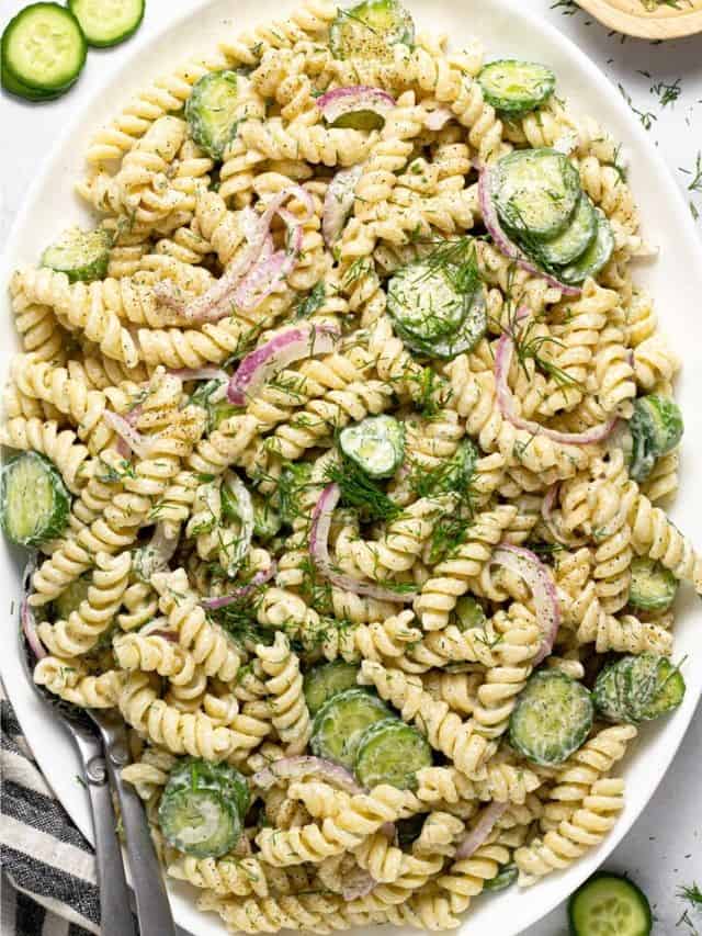 Creamy Cucumber Pasta Salad - Midwest Foodie