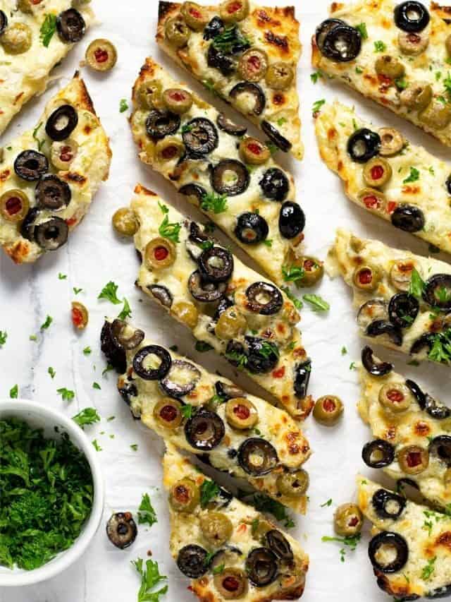 Cheesy Olive Garlic Bread