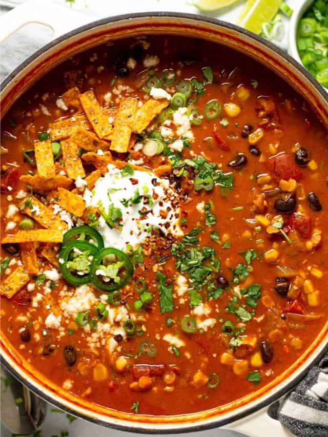 20 Minute Lentil Tortilla Soup - Midwest Foodie