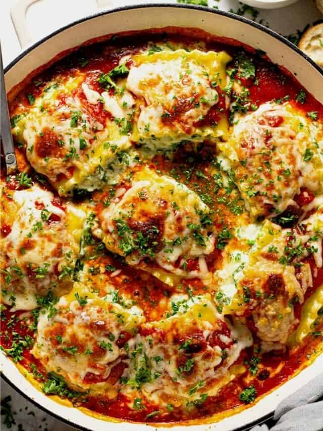 Spinach Lasagna Roll Ups