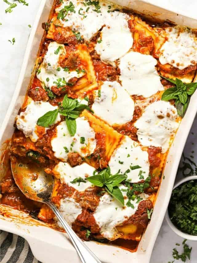 Lazy Lasagna with Ravioli