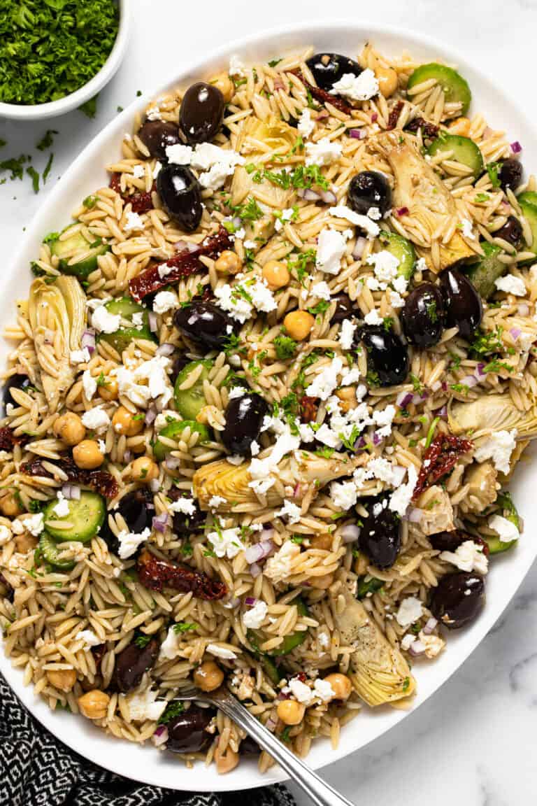 Easy 20 Minute Greek Orzo Salad - Midwest Foodie