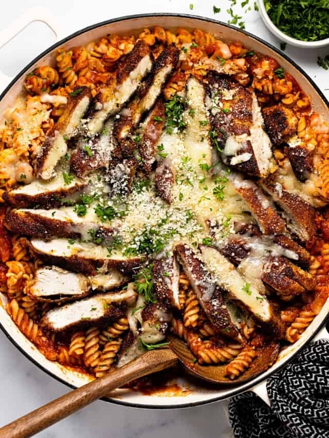 Chicken Parmesan Pasta Bake