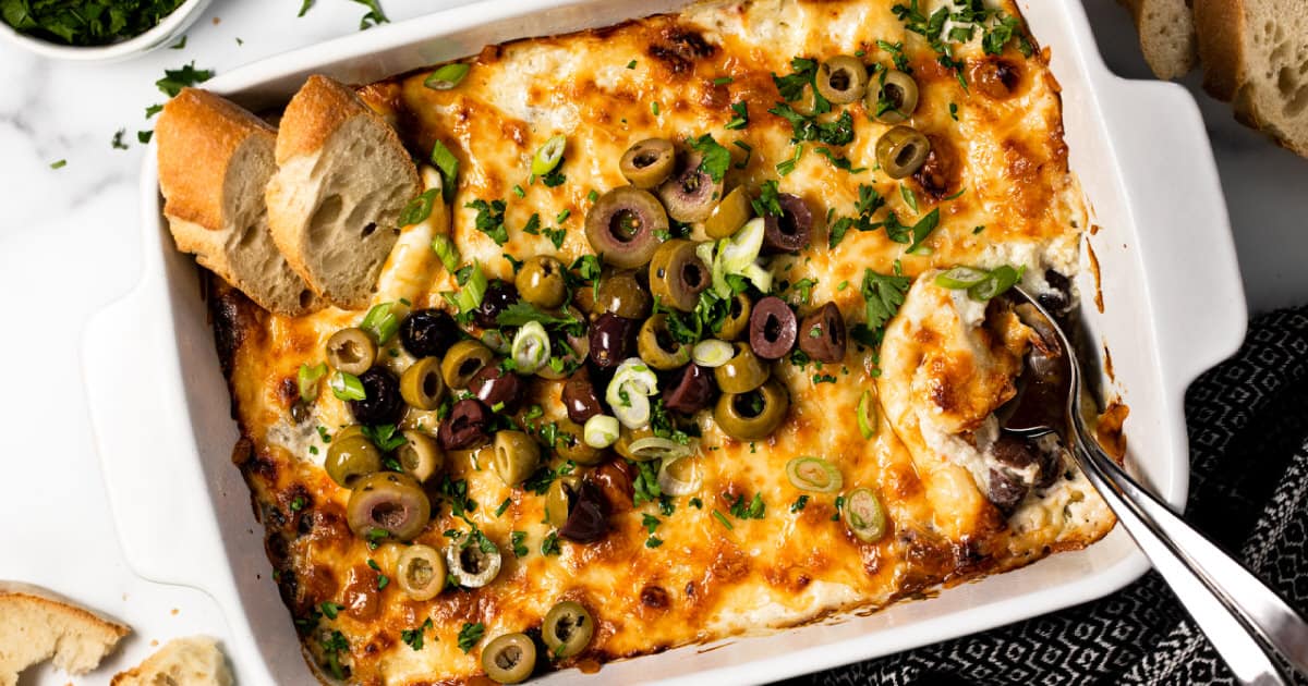 30 Minute Cheesy Baked Olive Dip Midwest Foodie 5613