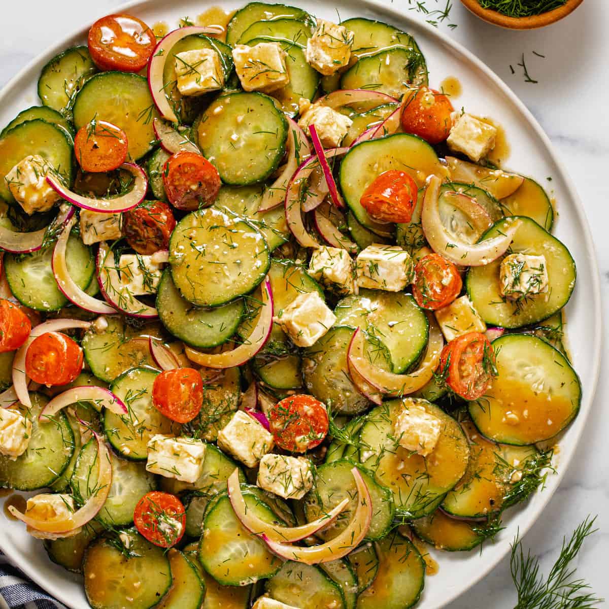 Greek Tomato Onion Cucumber Salad