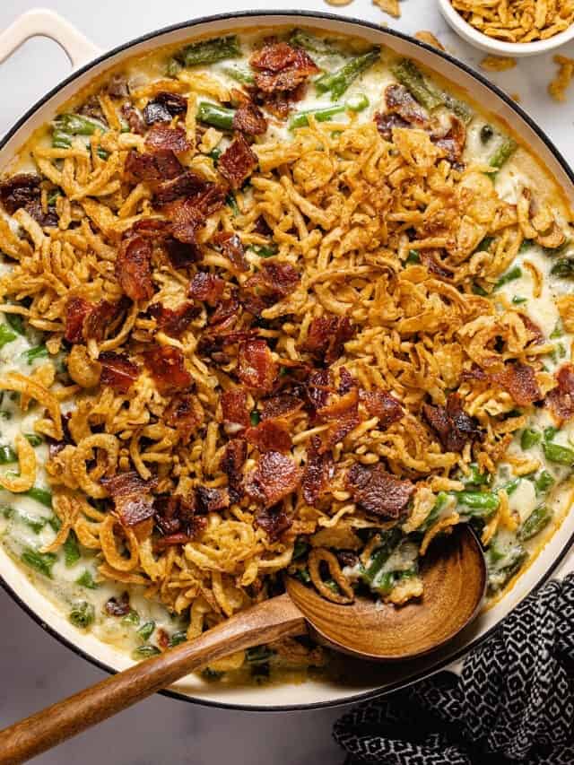 Bacon Green Bean Casserole – NO CONDENSED SOUP!